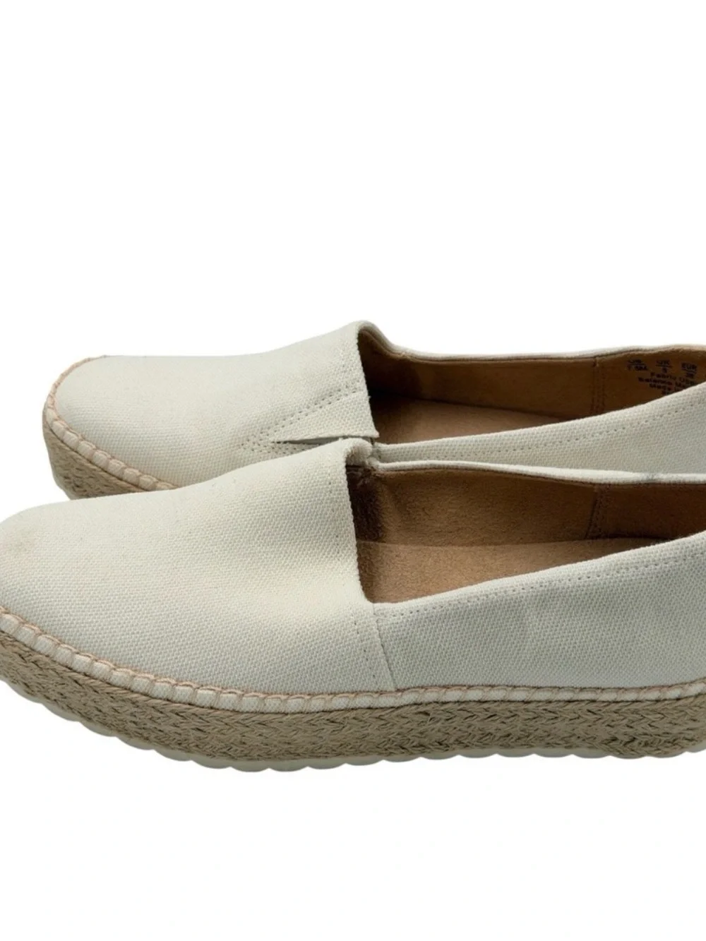 Dr. Scholl’s Women’s Cream Espadrille Platform Slip-On Shoes Women’s Size 7 1/2